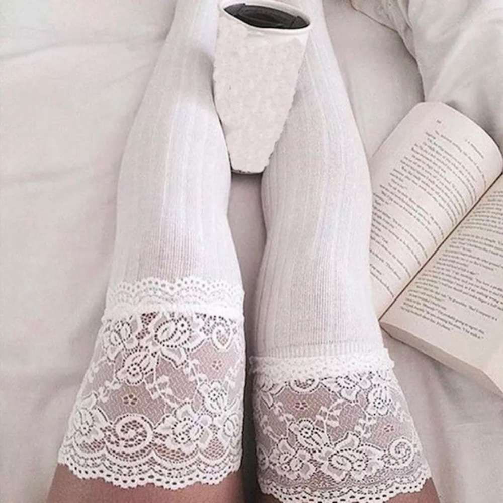 NWT WOMEN OVER THE KNEE LONG SEXY STOCKING LACE UP THIGH SOCKS